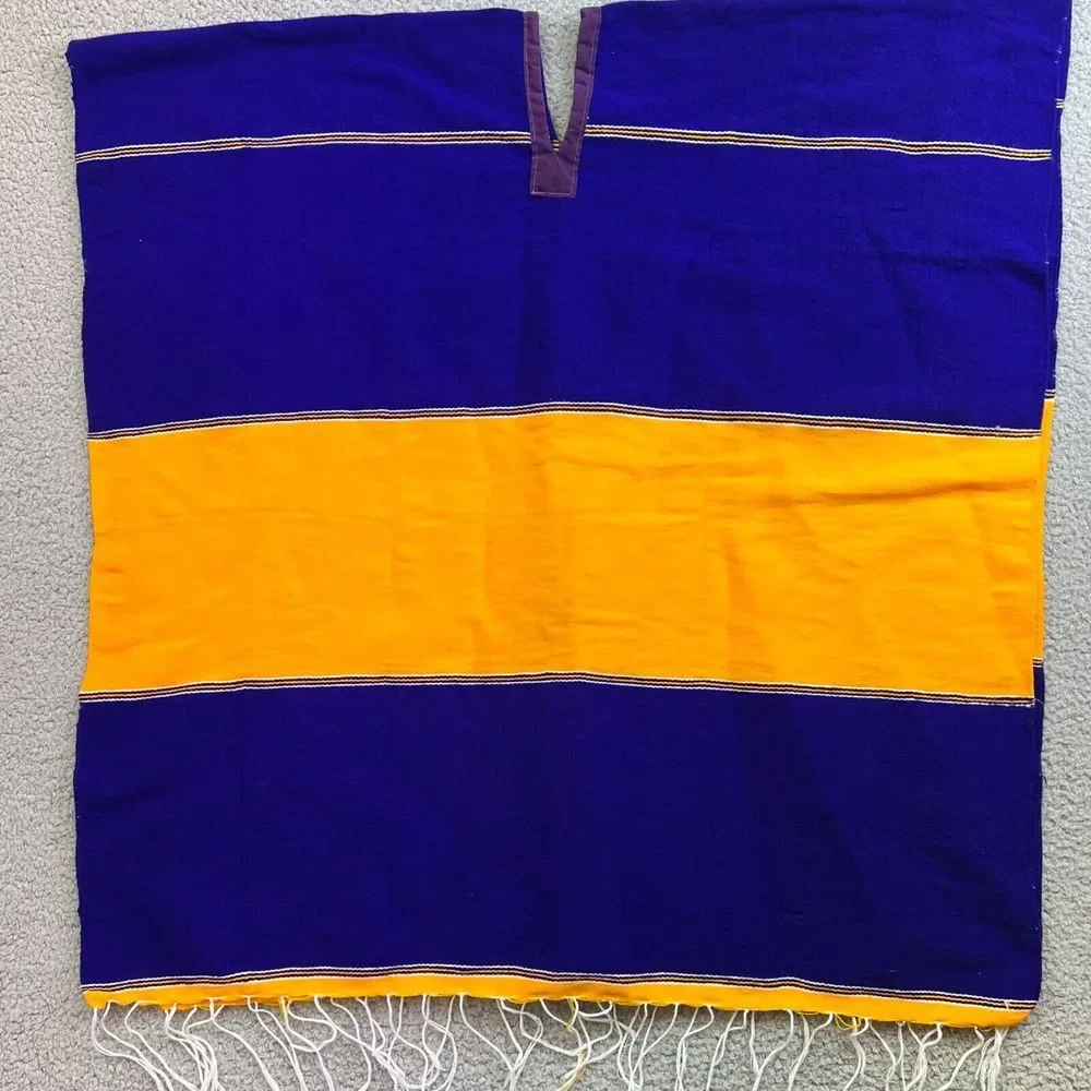 Minnesota Vikings NFL‎ Embroidered Logo Pullover Blanket Poncho Purple Yellow